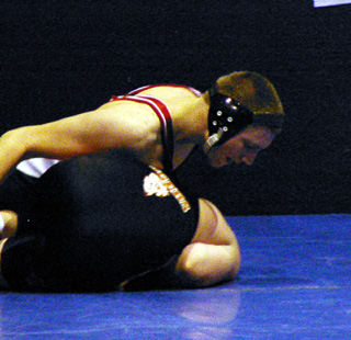 Curtis Nuxoll was in control at this point but wound up losing this match.