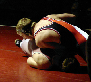 Logan Lustig tries to get his opponent turned.