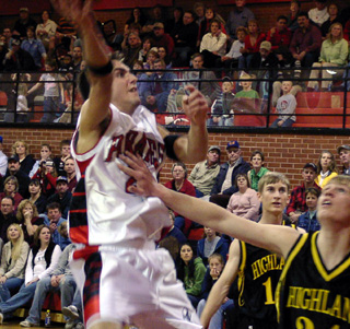 Mat Forsmann gets in the lane for a lay-up.