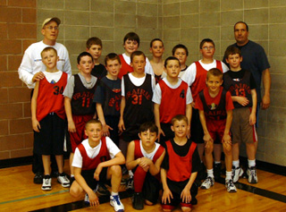 5th grade players with their coaches.