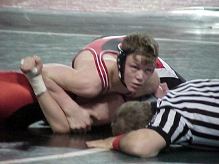 James Jackson, state medalist, during one of his matches at State.