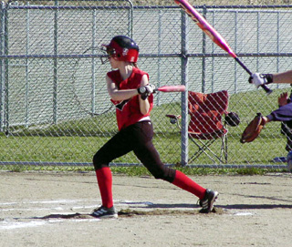 Alli Holthaus connects against Troy.
