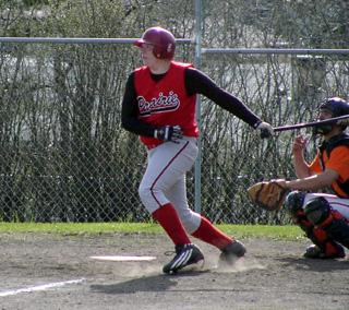 Ronnie Chandler watches his double head for deep centerfield.