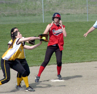 Natalie Arnzen easily stole second against Timberline as she went in standing up.