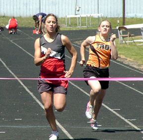 Nicole Nida won the 100 in meet record time.