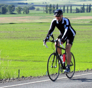 Gary McEwen practicing on his bike.