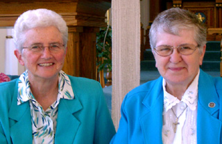 Sr. Jean Lalande, left, and Sr. Chanelle Schuler celebrated their 50th Jubilee together on July 8 at the Monastery Chapel, in Cottonwood.