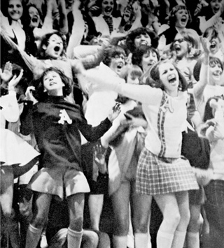 St. Gertrudes Academy Panthers scored big against their opponent in basketball in 1970. Photo provided by St. Gertrudes Monastery.