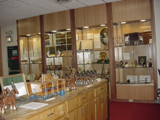 Several of the new display cases at the Museum.