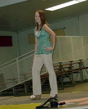 Camille Schumacher modeled for the judges on Monday morning.