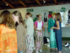 Several models await their turn for judging Monday at the Fairgrounds.