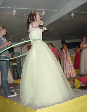Bonnie Reilly showed her prowess with the hula hoop during Royalty Night.