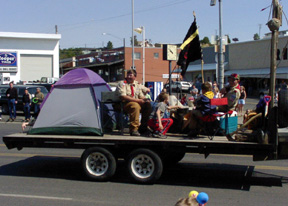 The Boy Scout/Cub Scout parade entry.