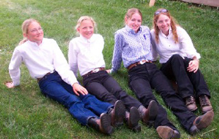 Idaho County's Horse Judging Team relaxes after the State Horse Contest
