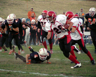 Ryan Daly goes for big yardage against Troy.