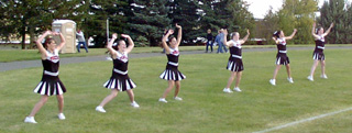 The Prairie cheerleaders got quite a workout as they wound up doing 216 jumping jacks during the game, 1 for each point on the scoreboard after each Prairie TD.