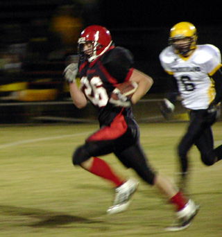 Ryan Daly races downfield for a 64 yard gain.