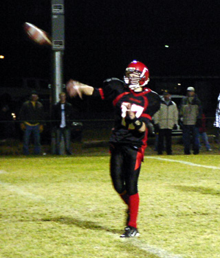 Kyle Holthaus passes.