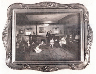 The Agnew family in the living room circa 1925.