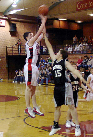 Corey Schaeffer gets up for a jump shot.