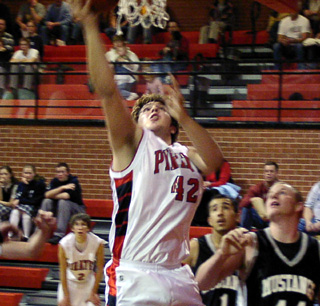 J.D. Riener scores a reverse lay-up against Horseshoe Bend.