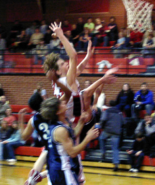 David Sigler flies toward the hoop for a lay-up.