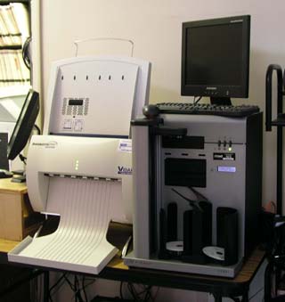 SMH now has the capability to digitize X-rays and ultrasound images. The device on the left scans in the images and the equipment on the right can store the images on a CD. The digitized images will become part of a patient's medical record.