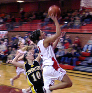 Nicole Nida goes for a lay-up against Timberline.