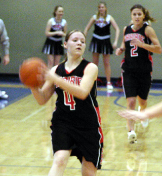 Jennifer Enneking looks to pass during the Lapwai game.