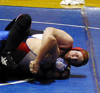 Ronnie Chandler was in control of his opponent at this point of their match.