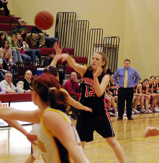 Kylie Uhlorn makes a pass against Garden Valley.