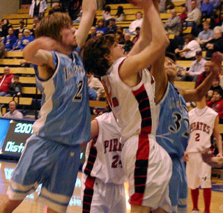 Branden Waller scores 2 of his 8 points in the game.