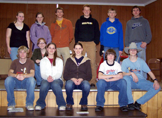 Most of the cast for the annual Greencreek play. For ID's see main page.