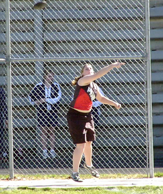 Charlene Duman made the finals in the discus with a mark of 103'10, good for 8th.