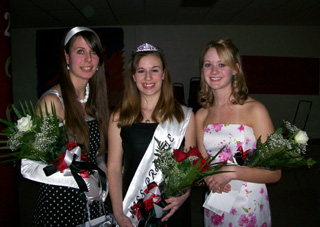 The Miss Prairie Pageant top 3 with winner Kristin Hill in the middle.