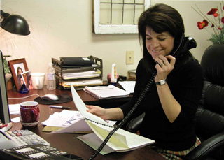 Casey Meza, CEO, St Mary's and Clearwater Valley Hospital discusses the results of the employee satisfaction survey with staff at the Benedictine Health System who helped conduct the survey earlier this year.