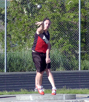 Kaylee Uhlenkott set a personal best in the shot put.