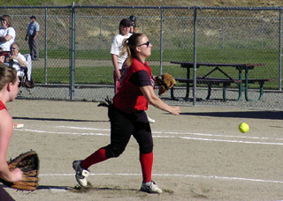 Meghan VanderPas tossed a no-hitter against the Wolves in the district championship game.
