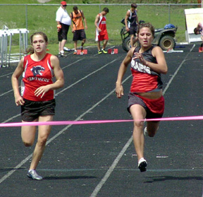 Nicole Nida had a season best time and broke her own meet record as she won the 100 meter dash. She just missed breaking her own school record.