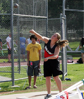 Charlene Duman in the shot put where she placed 6th. She also earned a 6th place medal in the discus.