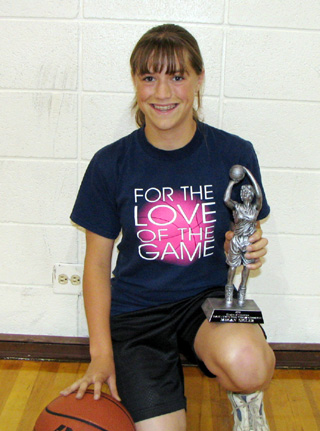 Megan Sigler, a Prairie Middle School student, was also a state KC Hoopshoot winner.