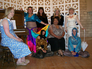 The cast of 'American Operetta in Revue' are shown. Pianist - Connie Burgess, Front row: Sienna Benton, Karen Coombes and Beth Behler. Back Row: Yasmin, Kimberly Thompson, Cheryl Walsh and Deanna Benton. Not Pictured: Pianist - JoAnne Schetzle.