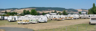 The fairgrounds looked like a very busy RV park by Monday morning.