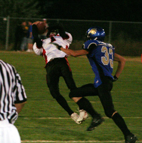 David Sigler makes an acrobatic catch for a big gain that set up a touchdown.