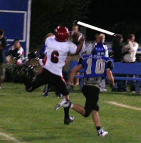 Branden Waller snags a pass for a big gain.