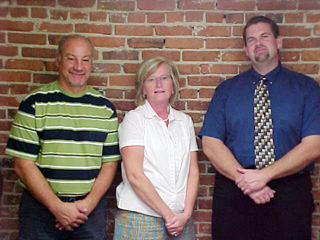 The Prairie school principals were recent guests at a Booster Club meeting. From left are Gary Blaz, Elementary School principal and superintendent; Rene' Forsmann, Middle School principal; and Todd Shumway, High School principal.