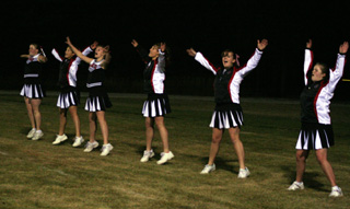 The cheerleaders got a workout as they did a jumping jack for each point after each Prairie touchdown, 354 total for the night.