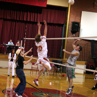 More action from the Powderpuff volleyball event held Monday evening of Homecoming Week.