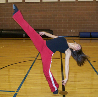 Sienna shows one of her dance moves.