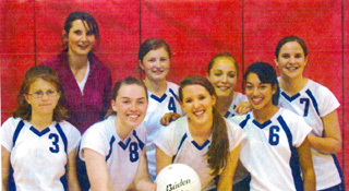 Summit's volleyball squad with coach Shirley Stubbers.